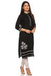 Black Straight Cotton Kurta image number 1