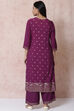 Purple LIVA Straight Kurta image number 5