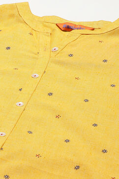 Mustard Art Silk Straight Kurta image number 1