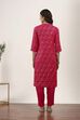 Pink Viscose Rayon Kurta Pants Set image number 4