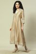 Beige Viscose Straight Dress image number 3