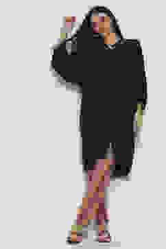 Black Viscose Rayon Straight SET image number 0