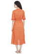 Orange A Line Cotton Dress image number 4