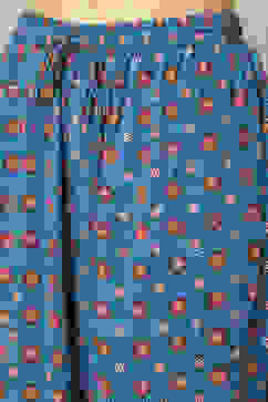 Coblt Blue LIVA Straight Printed Kurta Palazzo Suit Set image number 2