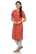 Red Viscose Straight Kurta image number 3
