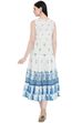 White Cambric Tiered Dress Kurta image number 4