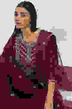 Wine Viscose Blend Straight SET image number 7