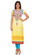 Yellow Cotton Straight Kurta image number 0