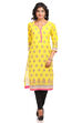 Yellow Straight Cotton Kurta image number 0