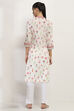 Off White Cotton Straight Kurta image number 3