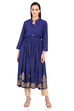 Blue Front Open Viscose Rayon Kurta image number 0