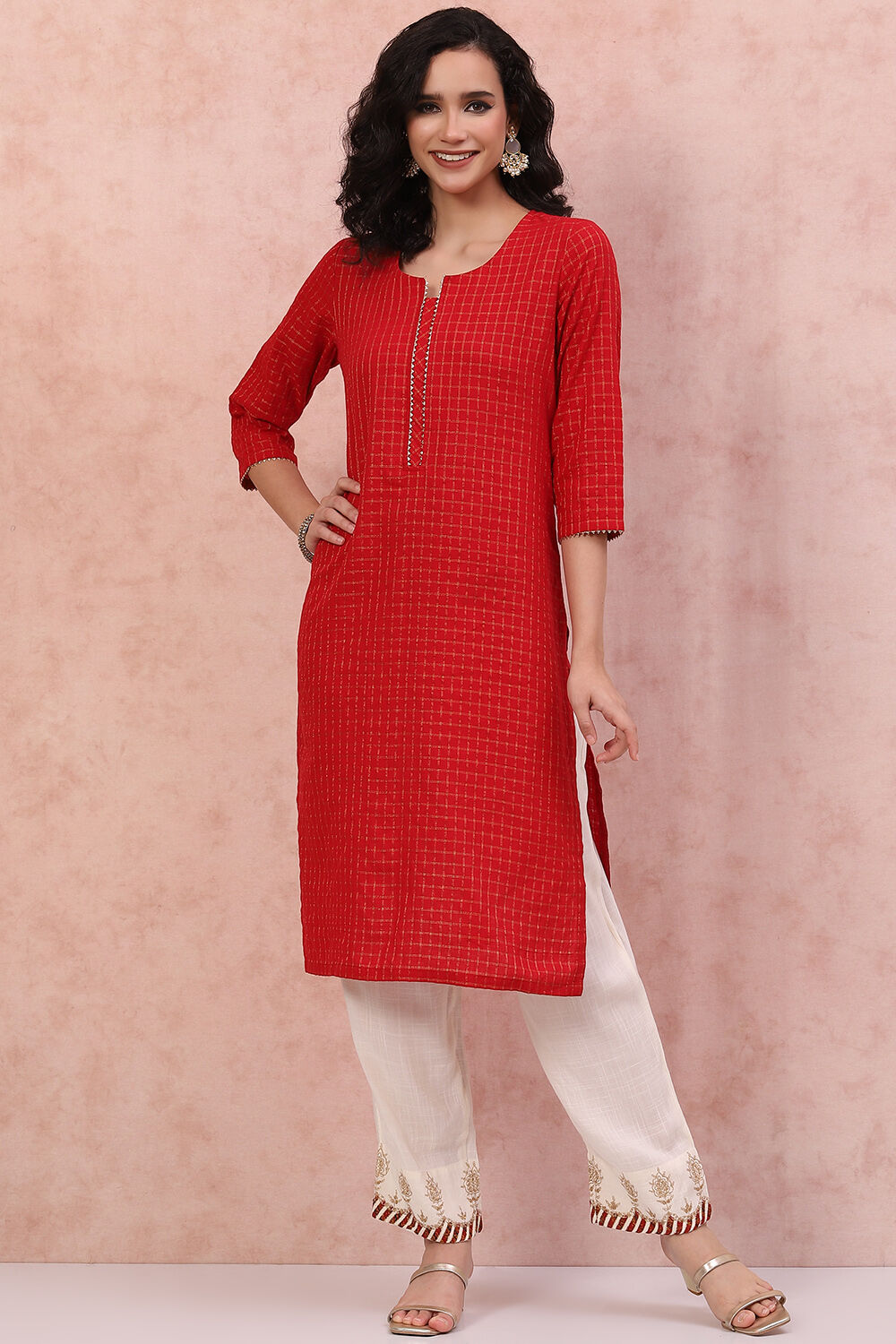 Blue Cotton Straight Kurta image number 0