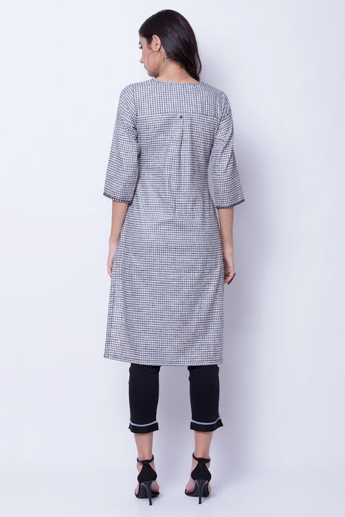 Pink Poly Cotton Straight Kurta image number 4