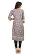 Grey Straight Rayon Kurta image number 1