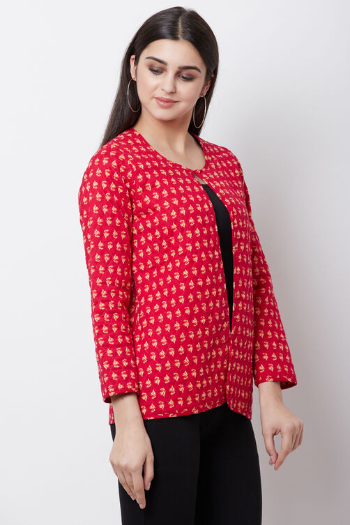 Pink Cotton And Flex Straight Jacket image number 3