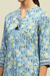 Aqua Rayon Printed Straight Kurta image number 1