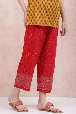 Red LIVA Palazzo Pants image number 3