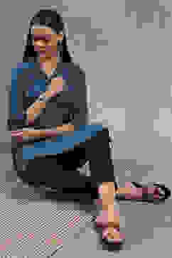 Teal Solid Straight Kurta image number 0