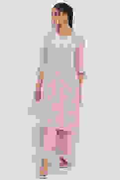 Lavender Solid Straight Palazzos image number 0