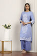 Blue Rayon Viscose Rayon Kurta Pants Set