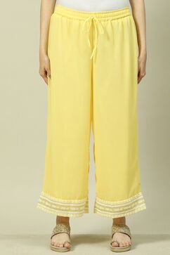 Yellow Cotton Blend Palazzo image number 5