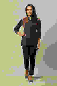 Black LIVA Straight Printed Top image number 0