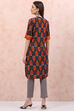 Lime Green LIVA Straight Kurta image number 4