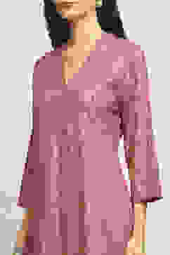 Pink Viscose Blend Printed Straight Kurta image number 1