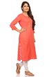 Peach Straight Cotton Kurta image number 1