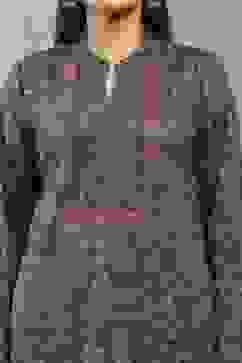 Teal Polyester Printed Straight Suit Set image number 1