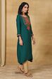 Yellow Viscose Rayon Straight Solid Kurta image number 5