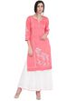 Peach Cotton Straight Kurta image number 0