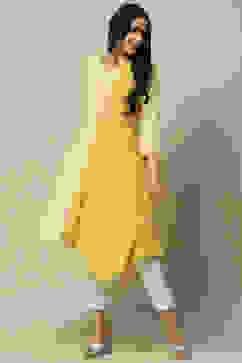 Yellow Rayon Staight Kurta image number 0