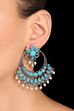 Turquoise Metal Brass Earrings image number 0