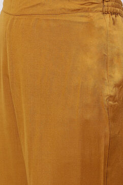 Mustard Acrylic Straight Suit Set image number 7