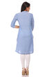 Blue Cotton Straight Kurta image number 4
