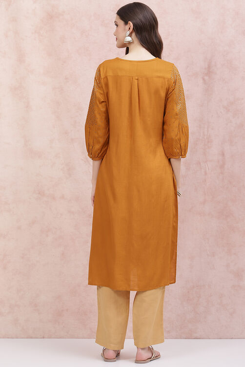 Mustard LIVA Straight Tunic image number 4