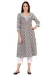 Grey Kalidar Cotton Kurta image number 0