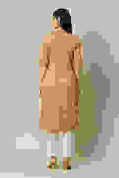 Rust LIVA Straight Printed Kurta image number 4