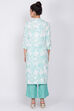 Green Viscose Straight Suit Set image number 4