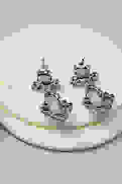 Apple Green Oxidised Alloy Earrings image number 2