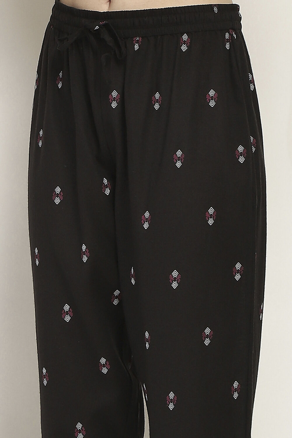 Black Printed Straight Co-ord Set image number 2