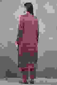 Pink Polyester Printed Straight Suit Set image number 4