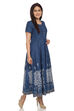 Indigo Kalidar Cotton Kurta image number 3