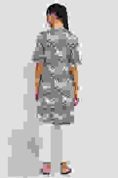 Black Printed Straight Kurta image number 3