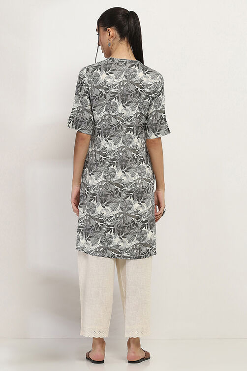 Black Viscose Rayon Straight Kurta image number 3