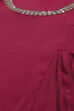 Wine Polyester A-Line Solid Dress image number 1