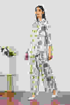 White Cotton Blend Cotton Flex Kurta Pants Set image number 3