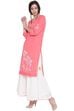 Peach Cotton Straight Kurta image number 2