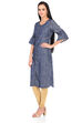 Indigo Straight Cotton Kurta image number 3